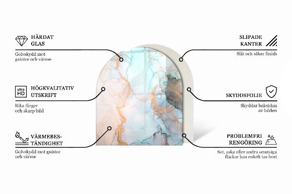 Panel kominkowy półowalny Kwiatowy detal w pełnym rozkwicie