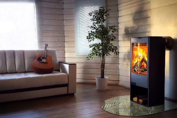 Szyba pod kominek półowalna Tropikalne liście na tle