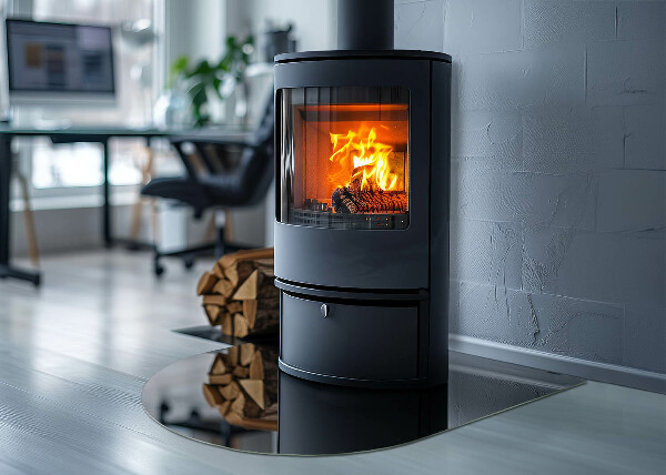 Panel kominkowy półowalny Kolor Czarny