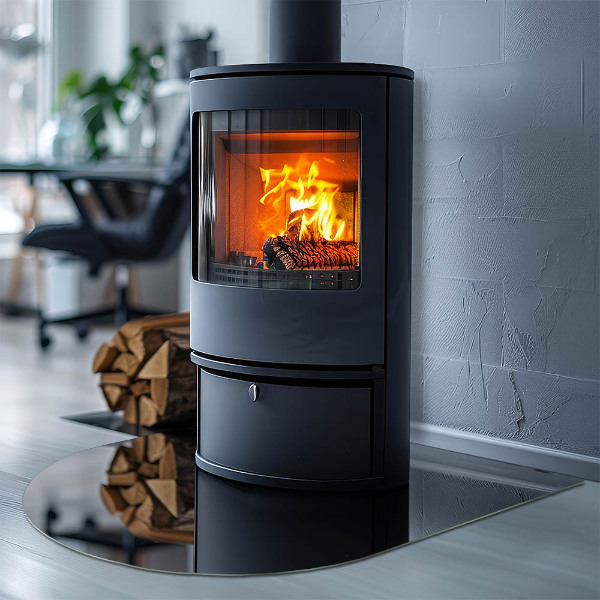 Panel kominkowy półowalny Kolor Czarny