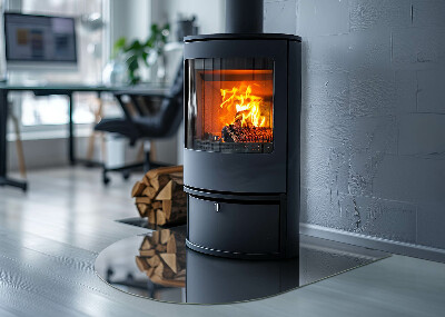 Szyba hartowana pod kominek półowalna Kolor Ciemnoniebieski