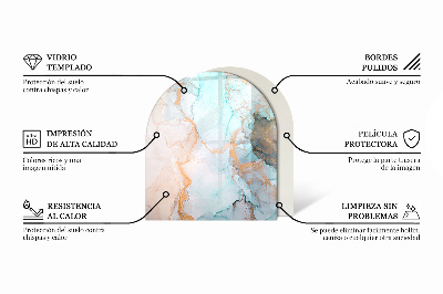 Szyba hartowana pod kominek półowalna Kolor Szaro-zielony