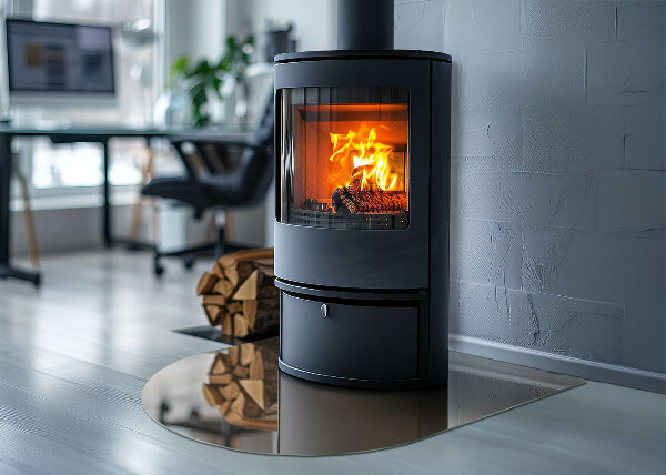 Szyba hartowana pod kominek półowalna Kolor Brązowy