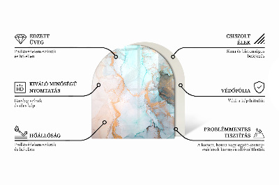 Szyba hartowana pod kominek półowalna Kolor Jasny szary