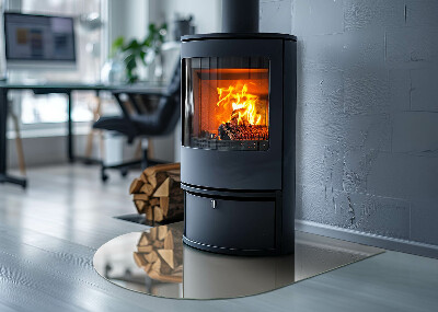 Szyba pod kominek półowalna Kolor Beżowy