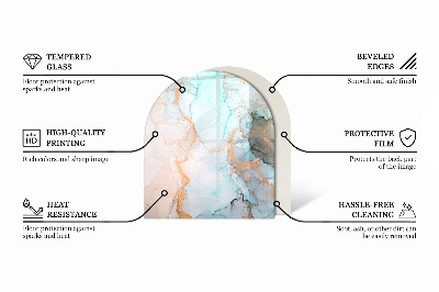 Panel kominkowy półowalny Kolor Szary