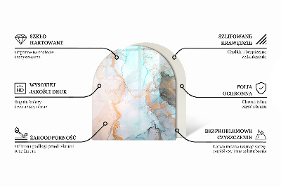 Szyba hartowana pod kominek półowalna Kolor Ivory