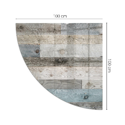 Szkło przed kominek ćwiartka Kolory desek w różnorodnych tonacjach