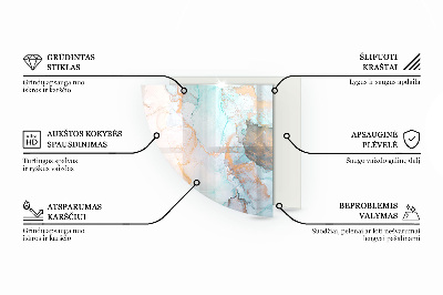 Szkło przed kominek ćwiartka Mozaikowe wzory w kafelkowych kształtach