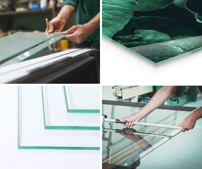 Szkło przed kominek ćwiartka Wzór kamienistej struktury