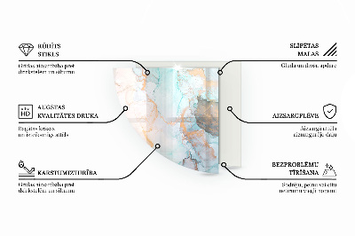 Szkło przed kominek ćwiartka Wzór kamiennej struktury