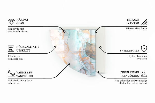 Szkło pod kozę ćwiartka Rdzawy wzór na tle