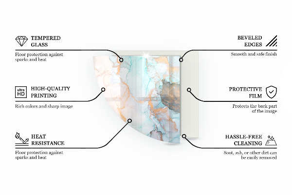Szkło pod kozę ćwiartka Rdzawy wzór na tle
