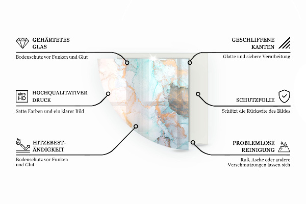 Podstawka pod kominek ćwiartka Surowy beton w minimalistycznym stylu