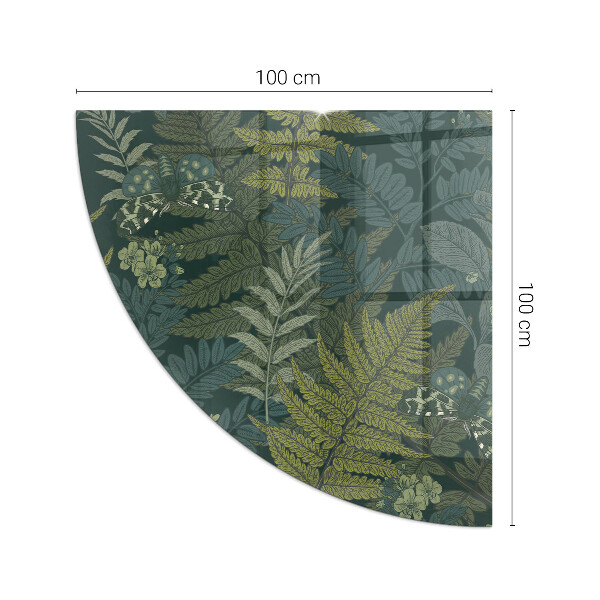 Podstawka pod kominek ćwiartka Roślinne wzory z motylami