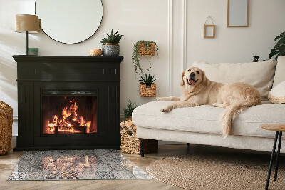 Szyba hartowana pod kominek Stylowe wzory kafli