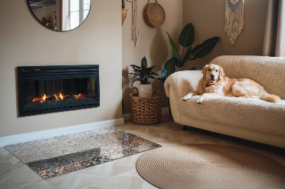 Szyba hartowana pod kominek Stylowe wzory kafli