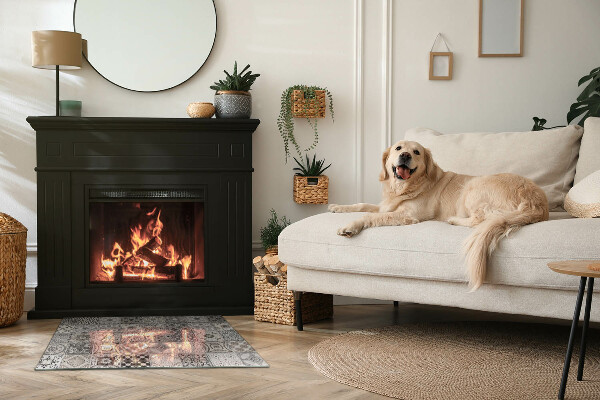 Szyba hartowana pod kominek Stylowe wzory kafli