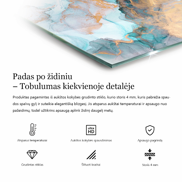 Szyba hartowana pod kominek Mikro kształty w subtelnej harmonii