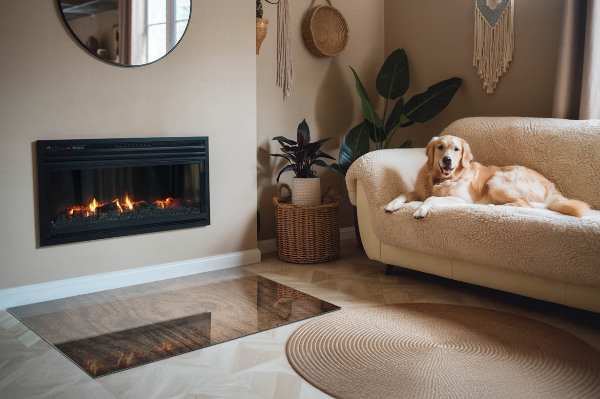 Podkładka pod kominek Drewno w naturalnym stylu