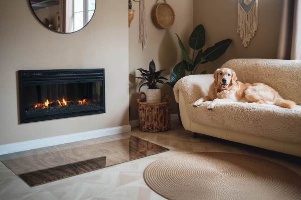 Podkładka pod kominek Drewno w naturalnym stylu