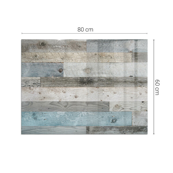 Szyba hartowana pod kominek Różnorodne barwy desek w stylu