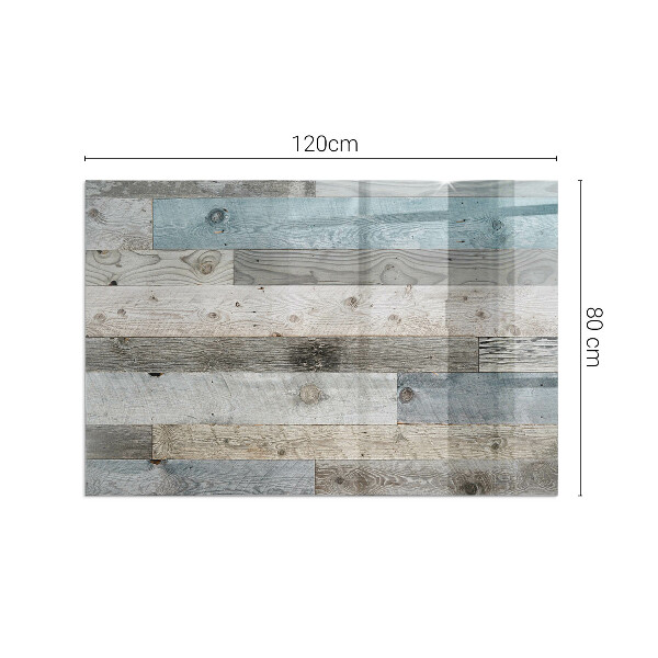 Szyba hartowana pod kominek Różnorodne barwy desek w stylu