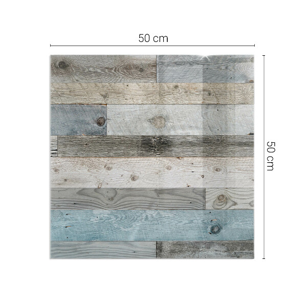 Szyba hartowana pod kominek Różnorodne barwy desek w stylu