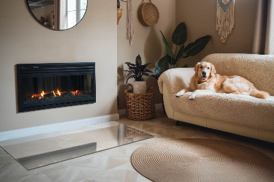 Szyba hartowana pod kominek Stylizacja z wzorem marmurowym