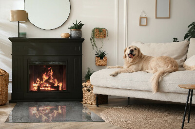 Szyba hartowana pod kominek Stylizacja nieobrobionej powierzchni