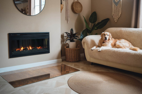 Podkładka pod kominek Motyw rdzy na metalowej strukturze