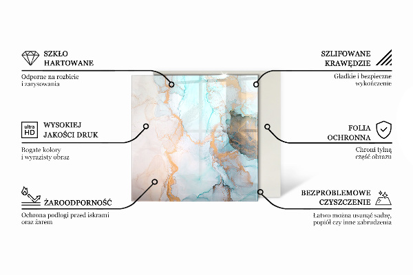 Szyba hartowana pod kominek Wyrafinowany design roślinny