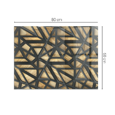 Podkładka pod kominek Geometryczne wzory z drewnianym tłem