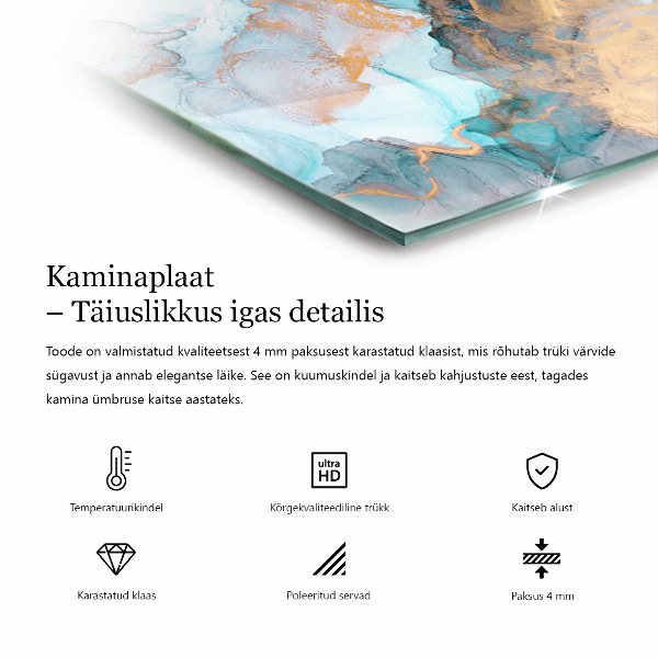 Podkładka pod kominek Geometryczne wzory z drewnianym tłem