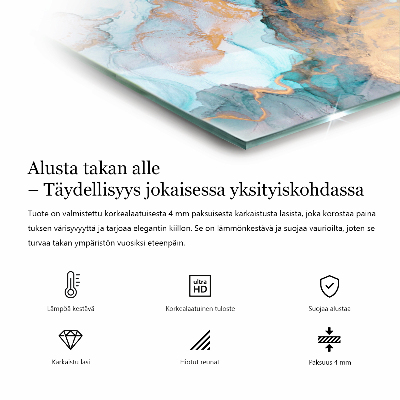 Podkładka pod kominek Geometryczne wzory z drewnianym tłem