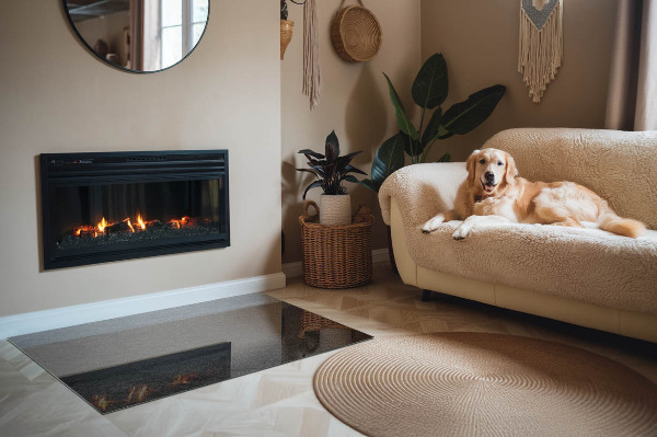 Szyba hartowana pod kominek Desen kamiennej nawierzchni