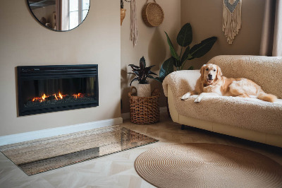 Szyba hartowana pod kominek Naturalny rysunek drewnianych desek