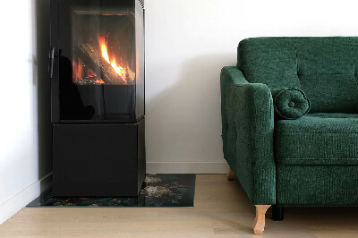 Szyba hartowana pod kominek Motyle na tle kwiatów