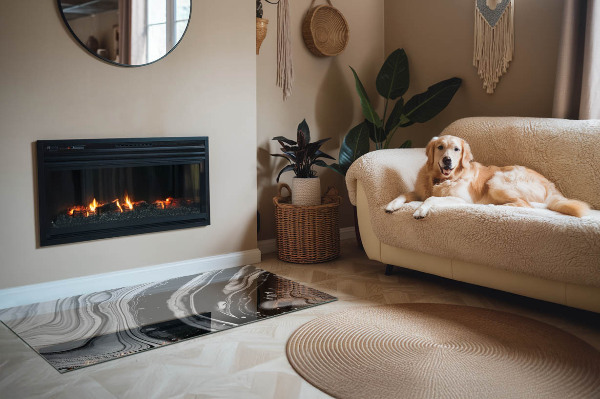 Podkładka pod kominek Linie i fale w nowoczesnym wydaniu