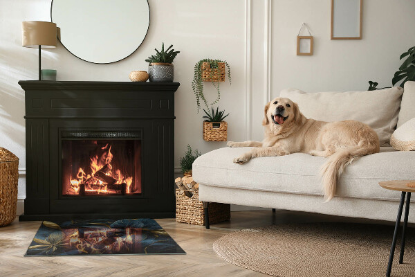 Podkładka pod kominek Szykowne liście w wzorze