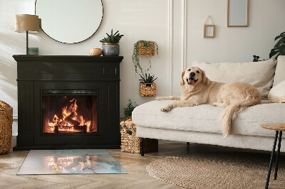 Szyba hartowana pod kominek Abstrakcyjne fale kolorów