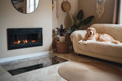 Szyba hartowana pod kominek Naturalny motyw kamienia