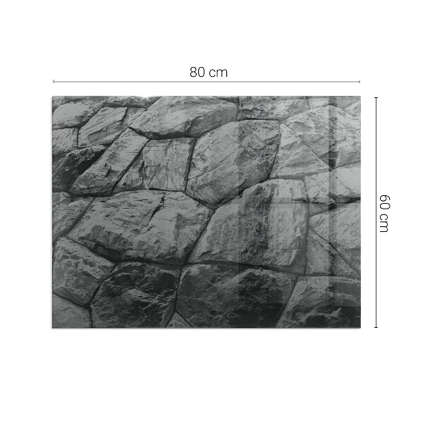 Szyba hartowana pod kominek Naturalny motyw kamienia