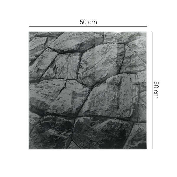 Szyba hartowana pod kominek Naturalny motyw kamienia