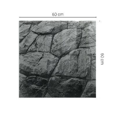 Szyba hartowana pod kominek Naturalny motyw kamienia