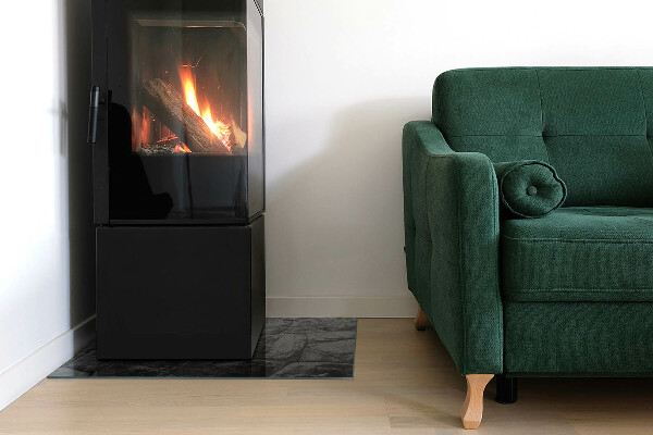 Szyba hartowana pod kominek Naturalny motyw kamienia