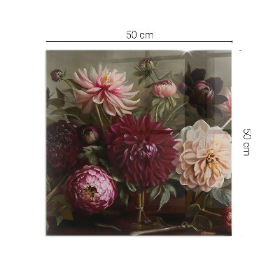 Szyba hartowana pod kominek Szczegóły kolorowych kwiatów