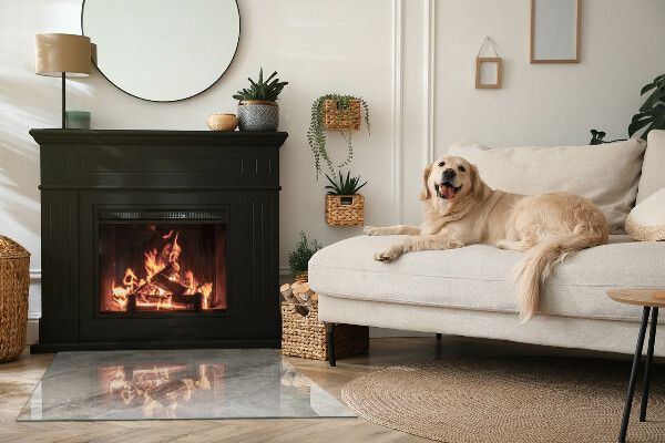 Szyba hartowana pod kominek Estetyka naturalnego kamienia