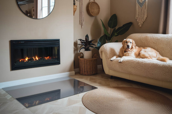 Szyba hartowana pod kominek Kolor Ciemnoniebieski