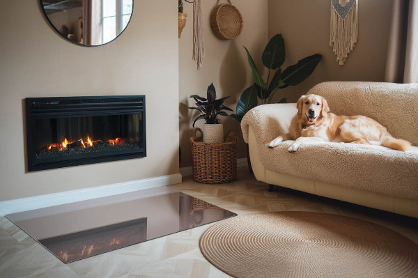 Szyba hartowana pod kominek Kolor Beżowy